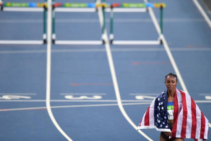 Brianna Rollins, tras ganar la medalla de oro en Río.-PEDRO UGARTE / AFP