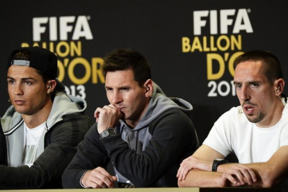 Cristiano, Messi y Ribéry.-STEFFEN SCHMIDT (EFE)