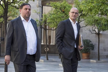 Oriol Junqueras y Raül Romeva, exvicepresident y exconseller de la Generalitat-FERRAN SENDRA