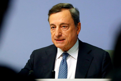 El presidente del BCE, Mario Draghi, durante su comparecencia.-REUTERS