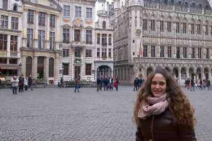 La soriana Laura Gómez Aguirre en una foto reciente en la Grande Place de Bruselas.-