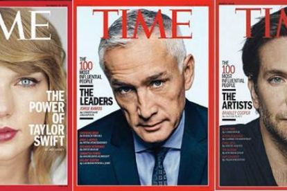 Taylor Swift, Jorge Ramos y Bradley Cooper, portadas de 'Time'.-
