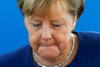 La cancillera Angela Merkel, este lunes.-REUTERS / FABRIZIO BENSCH