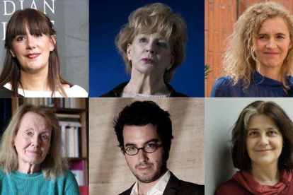Los escritores Dolores Redondo, Edna O’Brien, Delphine de Vigan, Annie Ernaux, Jonathan Safran Foer y Rosa Ribas.-