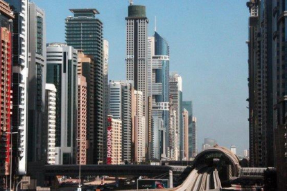 Distrito financiero de Dubái.-