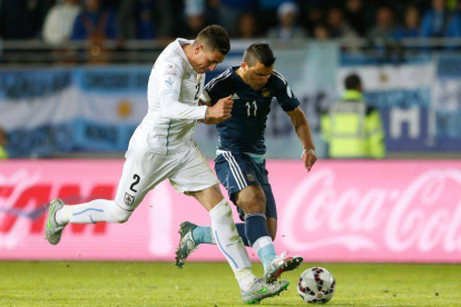 Sergio Agüero, durante el partido frente a Uruguay.-Foto: AP