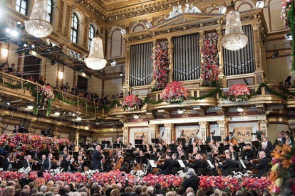 La Filarmónica de Viena, durante el pasado concierto de Año Nuevo.-EL PERIÓDICO