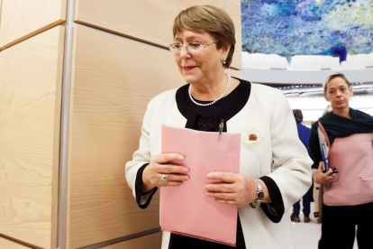 La alta comisionada de la ONU para los derechos humanos, Michele Bachelet, en Ginebra.-SALVATORE DI NOLFI (EFE)