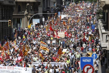 Manifestación del primero de mayo en Barcelona.-EL PERIÓDICO