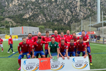 Equipo del Numancia de veteranos que participó en la Andorra Cup.