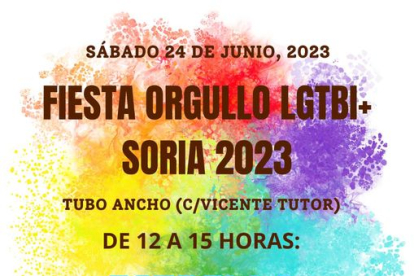 Cartel de la fiesta del Orgullo LGTBI+ en Soria, que se celebra este sábado.