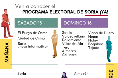 Actividades electorales de Soria Ya para este fin de semana.