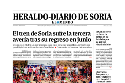 Portada de Heraldo-Diario de Soria del 25 de agosto de 2023.