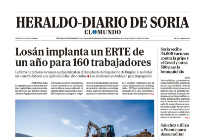 Portada de Heraldo-Diario de Soria de 27 de septiembre de 2023.