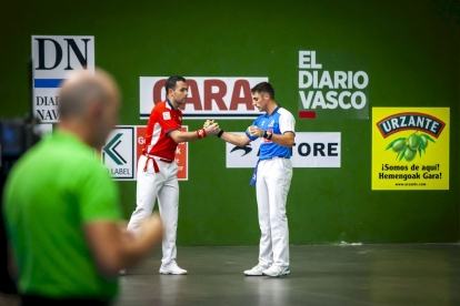 Peio Etxeberria y Jaka en el partido estrella de la exhibición