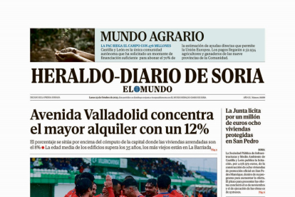Portada de Heraldo-Diario de Soria de 23 de octubre de 2023.