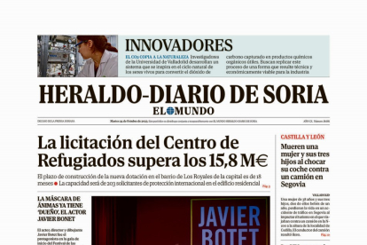 Portada de Heraldo-Diario de Soria de 24 de octubre de 2023.