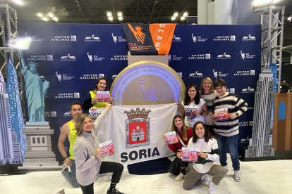 La bandera de Soria se lució entre los dorsales de los atletas desplazados a Nueva York.