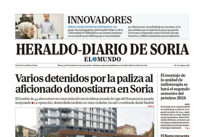 Portada de Heraldo-Diario de Soria del 14 de noviembre de 2023.