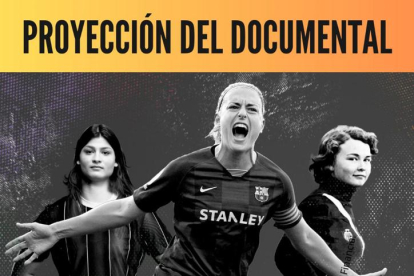 Cartel que anuncia la proyección de documental Campeonas.