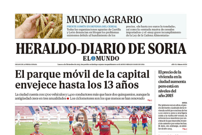 Portada de Heraldo Diario de Soria del 11 de diciembre de 2023