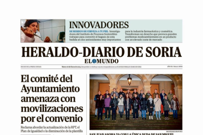 Portada de Heraldo-Diario de Soria de 16 de enero de 2024.