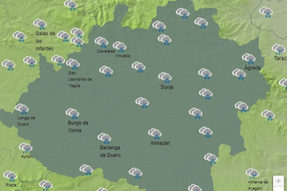 Predicción del estado del cielo en Soria este viernes 19 entre 6 horas y las 18 horas.
