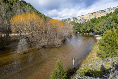 Las aguas se salen de su cauce en la zona del Cañón del río Lobos