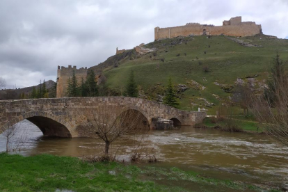 La crecida del río Ucero ha hecho que se desbordase una vez más en la zona de El Burgo y Osma.