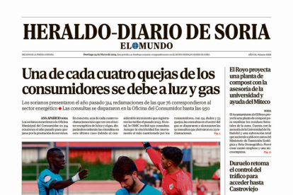 Portada de Heraldo-Diario de Soria de 24 de marzo de 2024.