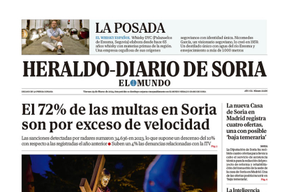 Portada de Heraldo Diario de Soria del 29 de marzo de 2024