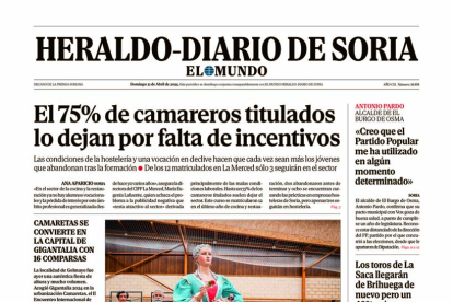 Portada de Heraldo-Diario de Soria de 21 de abril de 2024.