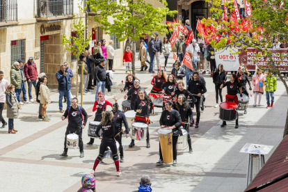 La manifestación sindical atrajo a más de 450 personas