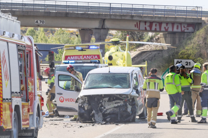 Furgón implicado en el accidente.