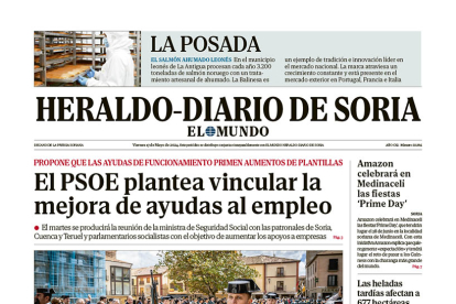 Portada de Heraldo Diario de Soria del 17 de mayo de 2024.