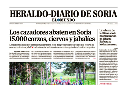 Portada de Heraldo-Diario de Soria de 19 de mayo de 2024.
