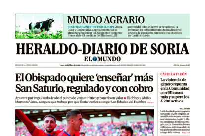 Portada de Heraldo-Diario de Soria de 20 de mayo de 2024.