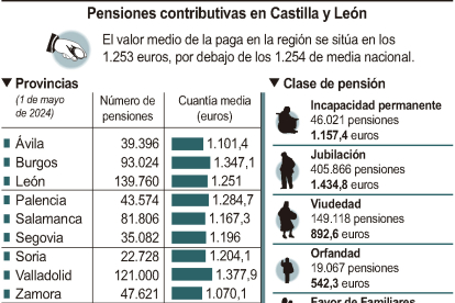 Pensiones contributivas en Castilla y León.