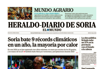 Portada de Heraldo-Diario de Soria de 3 de junio de 2024.