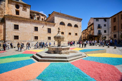 El Burgo de Osma volvió a vivir un Corpus Christi lleno de color y fervor con sus tradicionales alfombras florales.