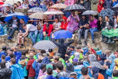 Los jurados durante el encierro de la tarde del Lavalenguas.