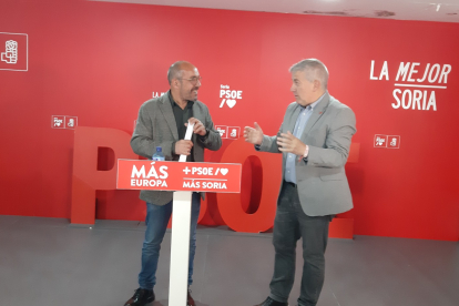 Luis Rey y Javier Antón en la rueda de prensa de este lunes.