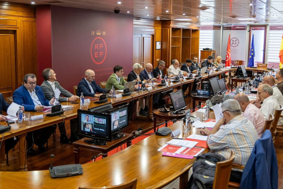Los presidente de las Territoriales en la votación de la configuración de los grupos de Segunda Federación.