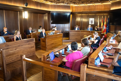 Pleno del Ayuntamiento de Soria, ayer.