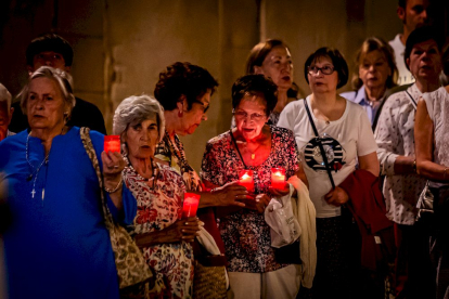 La procesión a su llegada a la Iglesia del Carmen