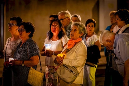 La procesión a su llegada a la Iglesia del Carmen