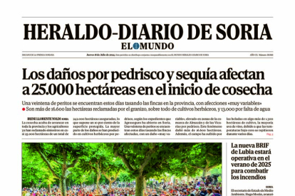 Portada de Heraldo Diario de Soria del 18 de julio de 2024