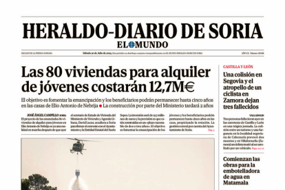 Portada de Heraldo Diario de Soria del 20 de julio de 2024.