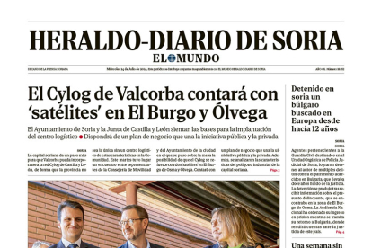 Portada de Heraldo Diario de Soria del 24 de julio de 2024.
