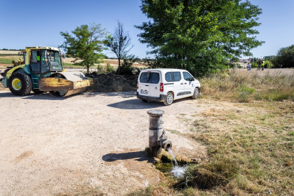 Trabajos de explanación y preparación del terreno para la embotelladora de Matamala.